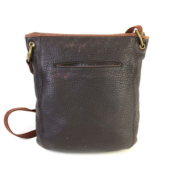 THE SAK TWO TONE BROWN GENUINE LEATHER X-BODY SHOULDER BAG HANDBAG CROSSBODY - Picture 5 of 10